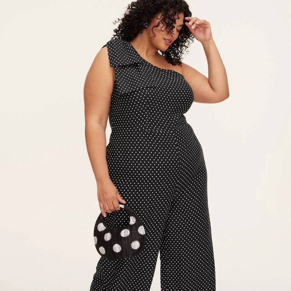 New Kate Spade, Target Size 18 Mini Polka Dot Jumpsuit Black/White (1X Plus) NWT - Picture 4 of 10